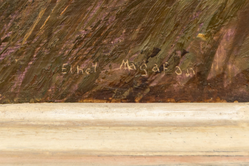 Hillside, Painting, dated 1946, Ethel Magafan (1916-1993), Painting, 10 x 12 inches, Shipbox: ShipBox-S, Horizontal, Small, Framed, oil, dated 1946, 1900-1949, 1940s, 20th CENTURY (1900-1999), Ethel, Magafan, Autumn (Fall), Landscape, Women Artists, Fine Art