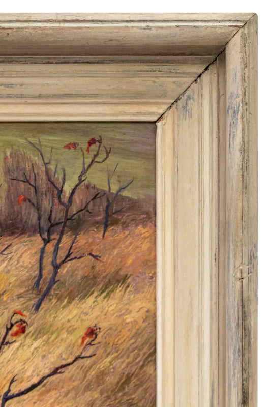Hillside, Painting, dated 1946, Ethel Magafan (1916-1993), Painting, 10 x 12 inches, Shipbox: ShipBox-S, Horizontal, Small, Framed, oil, dated 1946, 1900-1949, 1940s, 20th CENTURY (1900-1999), Ethel, Magafan, Autumn (Fall), Landscape, Women Artists, Fine Art