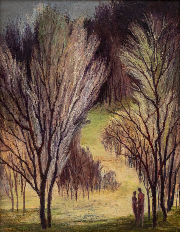Early Spring, Painting, dated 1944, Ethel Magafan (1916-1993), Painting, 10 ½ x 13 ½ inches, Shipbox: ShipBox-S, Horizontal, Small, Framed, oil, masonite, dated 1944, 1900-1949, 1940s, 20th CENTURY (1900-1999), Ethel, Magafan, Landscape, Women Artists, Broadmoor Art Academy - Colorado Springs Fine Arts Center, Woodstock Artist Colony, Fine Art