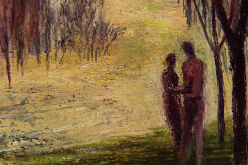 Early Spring, Painting, dated 1944, Ethel Magafan (1916-1993), Painting, 10 ½ x 13 ½ inches, Shipbox: ShipBox-S, Horizontal, Small, Framed, oil, masonite, dated 1944, 1900-1949, 1940s, 20th CENTURY (1900-1999), Ethel, Magafan, Landscape, Women Artists, Broadmoor Art Academy - Colorado Springs Fine Arts Center, Woodstock Artist Colony, Fine Art