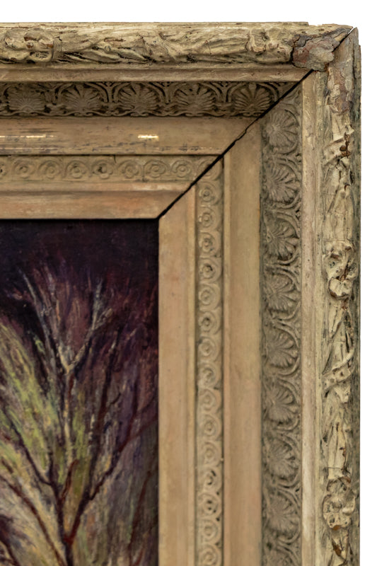 Early Spring, Painting, dated 1944, Ethel Magafan (1916-1993), Painting, 10 ½ x 13 ½ inches, Shipbox: ShipBox-S, Horizontal, Small, Framed, oil, masonite, dated 1944, 1900-1949, 1940s, 20th CENTURY (1900-1999), Ethel, Magafan, Landscape, Women Artists, Broadmoor Art Academy - Colorado Springs Fine Arts Center, Woodstock Artist Colony, Fine Art