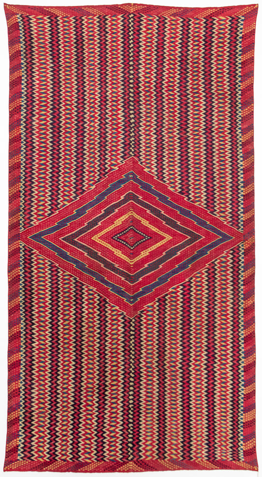 19th Century Mexican Saltillo Serape, circa 1880, cochineal dye, indigo dye, and vegetal dye on wool Saltillo Serape