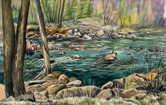 Untitled (Colorado Landscape with a Stream and Trees), Painting