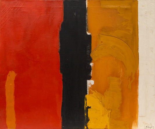 Untitled (Abstract in Red, Black & Orange), Painting
