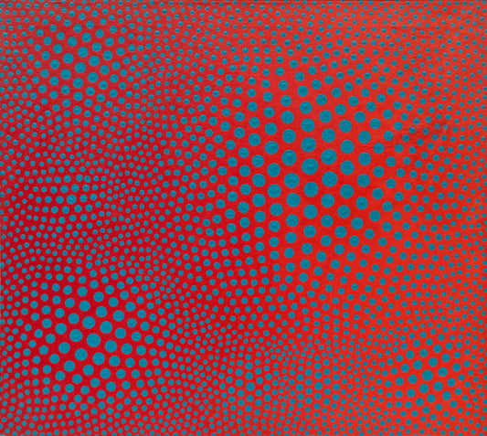Vibrations of Cerulean on Scarlet, #10, Painting, dated 1968