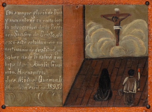 Ex-Voto: Giving Thanks for the Recovery of a Daughter, Retablo, dated 1895