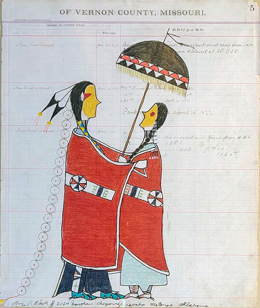 Couple Embracing, Ledger Art, dated 2024