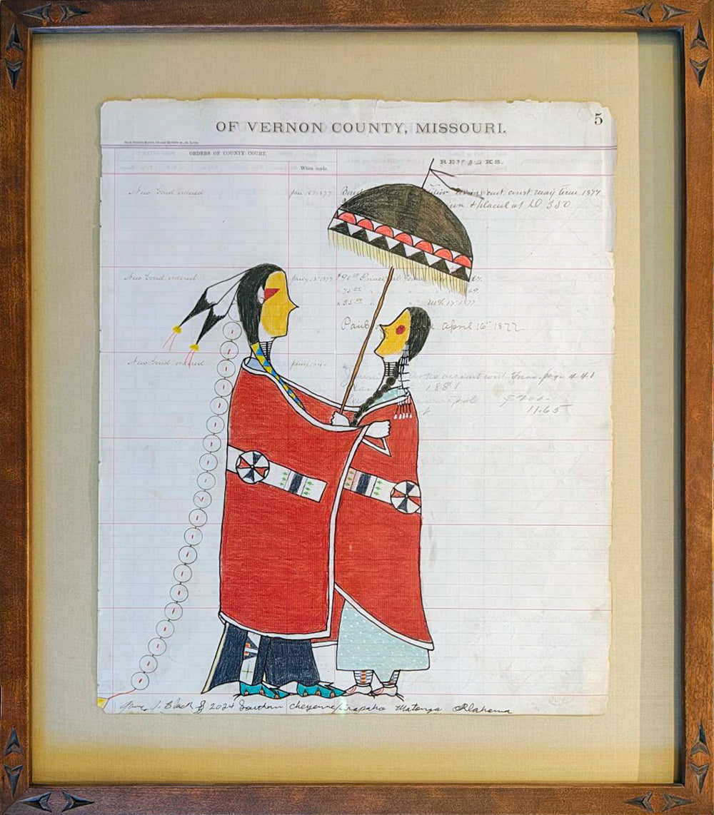 Couple Embracing, Ledger Art, dated 2024