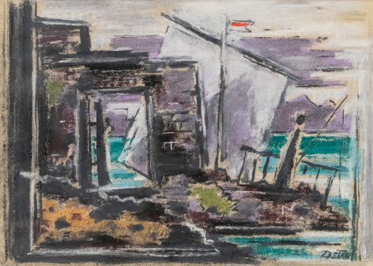 Untitled (Semi-Abstract Coastal Landscape), Painting