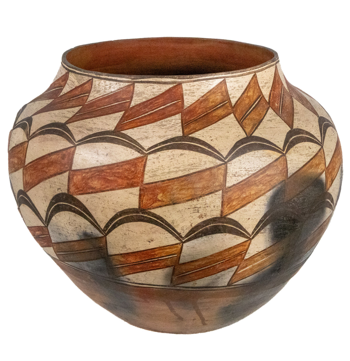 Large Polychrome Pueblo Olla, Zia, circa 1910, earthenware with slip Olla