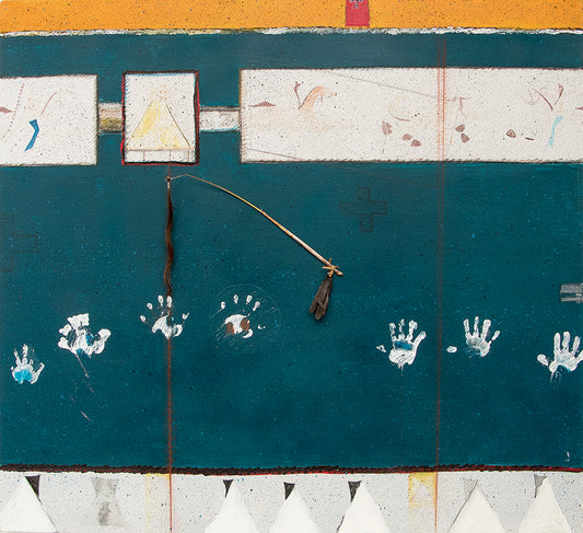 Untitled (Semi Abstract with Native American Motifs), Painting, circa 1985