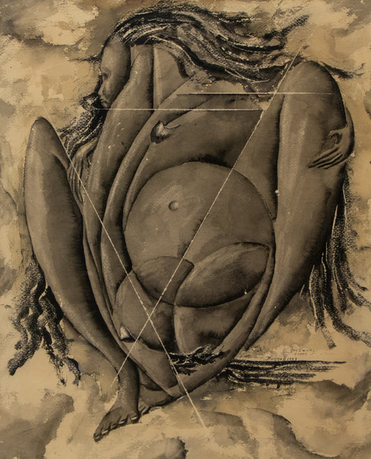 Birth (Semi Abstract Female Figure), Painting, 1943