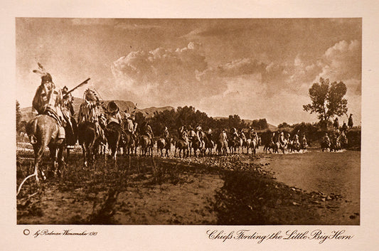 Chiefs Fording the Little Big Horn, Photogravure, copyright 1913