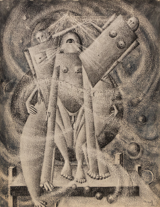 Birth of Mind (Black & Blue Series), Drawing, 1941