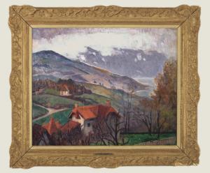 Carl Eric Olaf Lindin, "Near Lausanne, Switzerland", oil, 1912 for sale purchase consign auction denver Colorado art gallery museum
