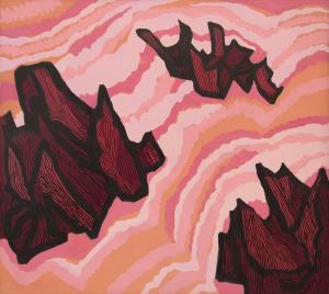 Margo Hoff, "Jagged Sea (Ireland)", acrylic, circa 1968 painting for sale purchase consign auction denver Colorado art gallery museum