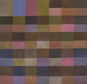 Margo Hoff, "Light Calendar Series #3", vintage painting, 1984-1985, art for sale, denver colorado, pink, purple, brown