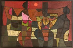 Edward Marecak, "The Argument", oil, 1966 colorado artist abstract expressionist modernist denver painter artist