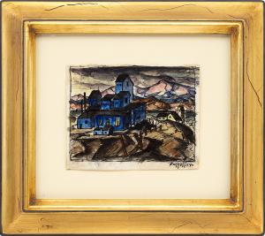 Charles Ragland Bunnell, "Untitled (Cripple Creek or Victor mine, Colorado)", watercolor painting, 1940