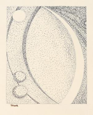 James Meek, "Untitled (Abstract)", mixed media, pen and ink drawing, original signed abstract drawing