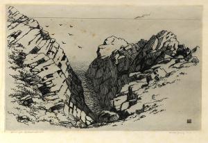 George Elbert Burr, On the Coast of North Wales, etching, circa 1905, engraving, fine art, for sale, denver, gallery, colorado, antique, buy, purchase