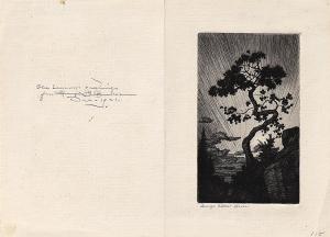 George Elbert Burr, The Twisted Pine, etching, 1921, engraving, fine art, for sale, denver, gallery, colorado, antique, buy, purchase