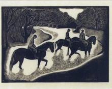 Barbara Latham, "Fording the Stream, edition of 20", woodcut, 1936