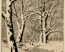 George Elbert Burr, "Brook in Winter, No. 3", etching, c. 1920 painting for sale
