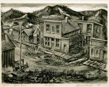 Delmar Max Pachl, "Ghost Town (To Vina {Cames}), edition of 10", lithograph, 1941