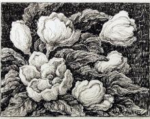 Sven Birger Sandzen, "Magnolias, edition of 100", lithograph, 1946
