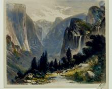 Harry Cassie Best, "Untitled (Yosemite View)", lithograph, c. 1910