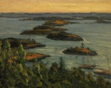 Carl Eric Olaf Lindin, "Tripping Island, Sweden", oil, 1910