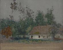 Carl Eric Olaf Lindin, "Swedish Farmhouse", oil, 1890