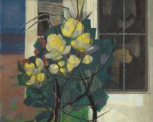 Peppino Gino Mangravite, "Yellow Flower by the Sea", oil on canvas, c. 1950