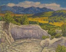 Paul Kauvar Smith, "Chalk Mountain Arroyo (Summit County, Colorado)", oil, c. 1930