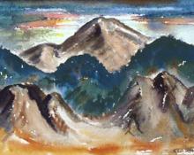 Tabor Utley, "Untitled (Colorado Mountains)", watercolor on paper, c. 1940