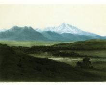 George Elbert Burr, "Untitled (Longs Peak, Colorado), No. 65", etching, c. 1900 painting for sale