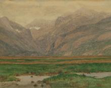 Charles Partridge Adams, "Moraine Park, Estes Park (Colorado)", watercolor, c. 1910 painting for sale