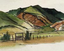 Ethel Magafan, "Colorado Ranch", watercolor on paper, 1946