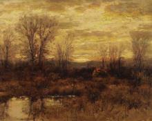 Charles Partridge Adams, "Evening, Early November", oil, c. 1900 painting for sale