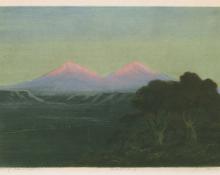 George Elbert Burr, "Spanish Peaks, Morning, No. 15/25", etching, c. 1920 painting for sale