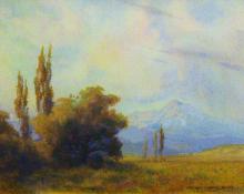 George Elbert Burr, "Longs Peak - From North Denver", watercolor, 1910 painting for sale