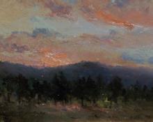 Leslie James Skelton, "Sunset, Woodland Park (Colorado)", oil, c. 1895