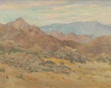 Charles Arthur Fries, "From the Head of the Grade Above Jacumba", oil, August, 1922