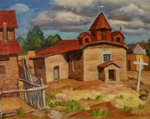 Paul Kauvar Smith, "Church in New Mexico", oil, c. 1935