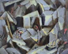 Paul Kauvar Smith, "Untitled (Abstract)", oil, c. 1945