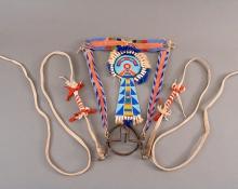 Native American Indian Crow (Plains) Bridle/Head Stall, beaded 19th century for sale purchase consign auction denver colorado museum art gallery