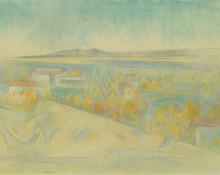 Andrew Michael Dasburg, "Untitled (Autumn, Arroyo Hondo)", pastel on paper, 1971