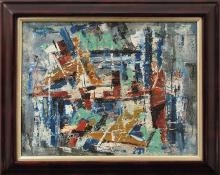 Charles Ragland Bunnell, "New York Harbor", oil, 1955 painting for sale purchase consign auction denver Colorado art gallery museum