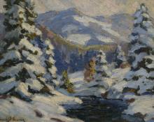 Frank Joseph Vavra, "South Platte in Winter", oil, c. 1935